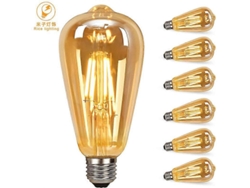 Bombillas LED Edison, E27 Retro, 8 W, 2700 K, filamento LED (6 unidades)
