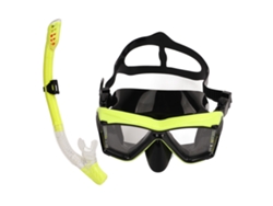 Gafas De Buceo Ergonómicas Ajustables E Impermeables Con Tubo De Snorkel Para Adultos - Amarillas