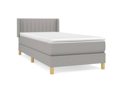 Maison Exclusive - Cama Box Spring Con Colchón Tela Gris Claro 80x200 Cm