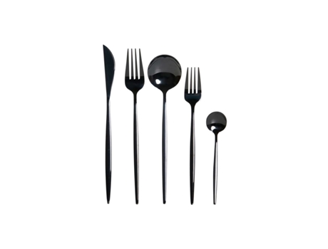 Cubertería DKD HOME DECOR Negro Acero Inoxidable 3 x 1,5 x 13 cm 20 Piezas