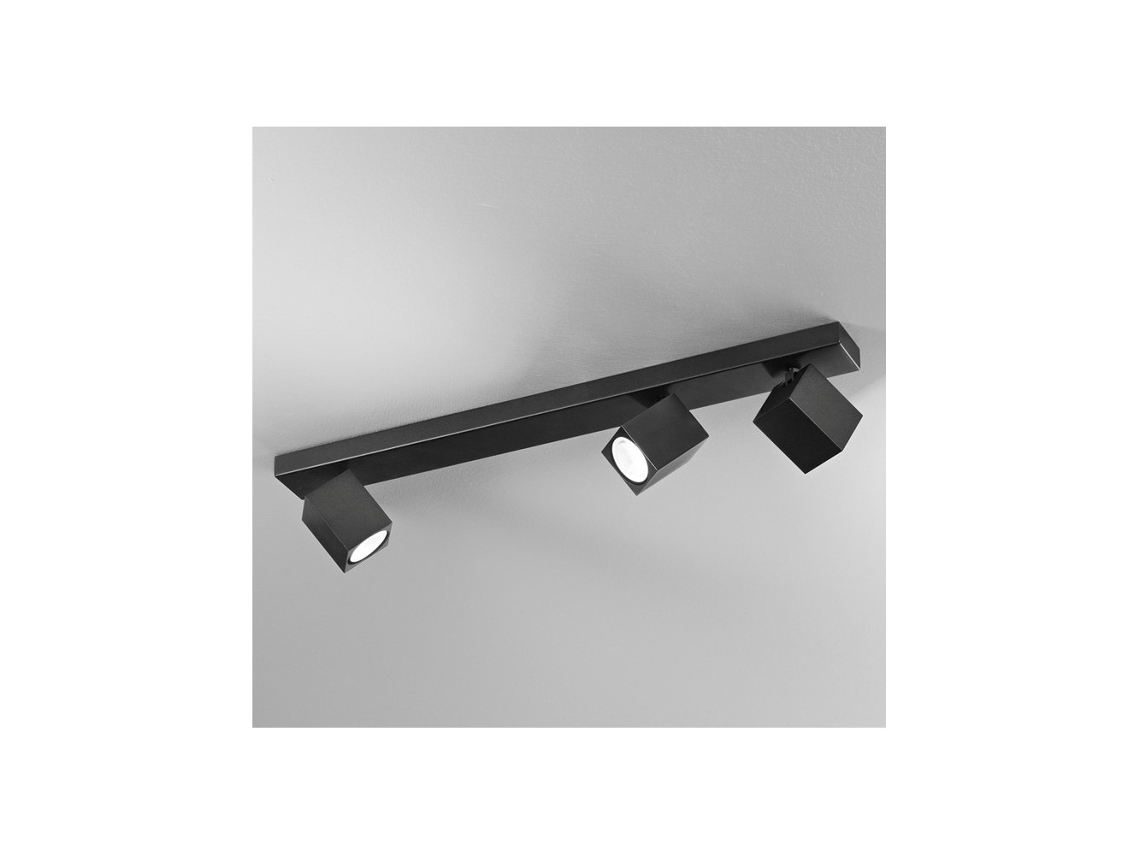 Aplique led cuadrado orientable ODDY Negro 3xGu10 PERENZ