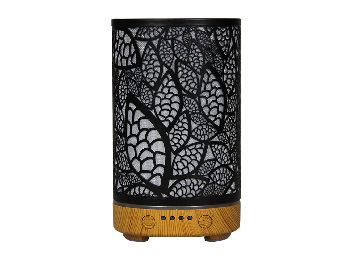 Difusor De Aroma Ultrasónico (negro) Con Luz Led Y Aspas De Hierro Huecas, Humidificador De Escritorio.