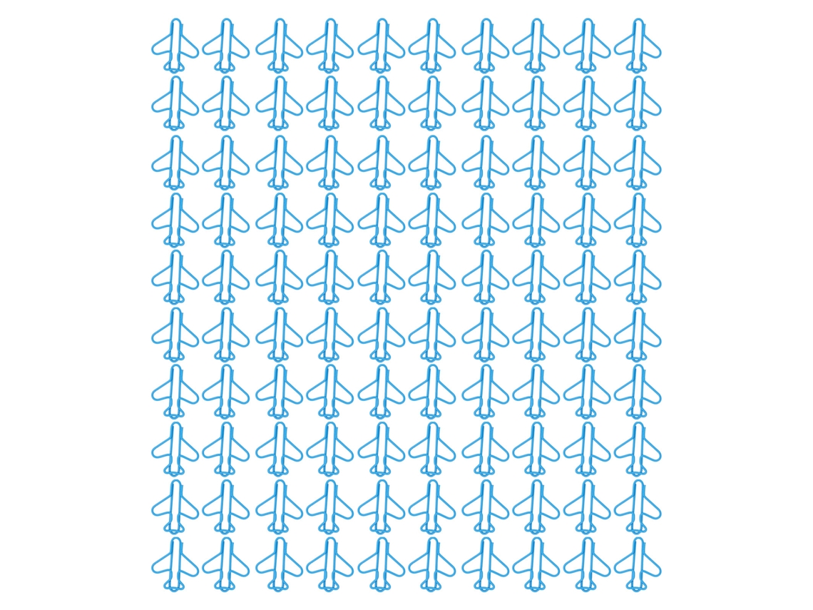 100 Clips De Papel Con Forma De Avión, Con Alambre Recubierto De Plástico, Para Scrapbooking - Azul