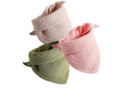 Paquete de 3 baberos tipo bandana para bebés, baberos de 4 capas para bebés que babean y babean, baberos para la dentición con estampados.