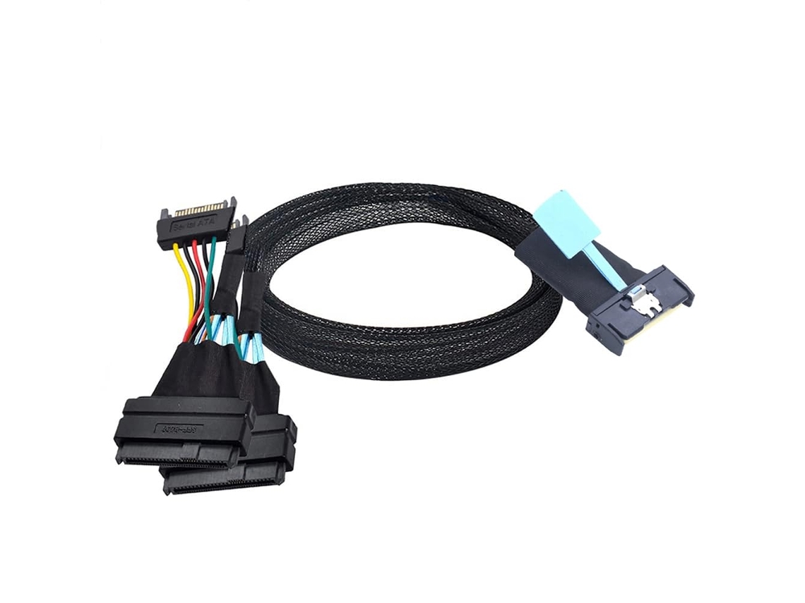 Cable adaptador para servidor Slimline SAS MCIO 8i 74p a doble SFF 8639 15p macho para datos, 0,8 m SFUSHOS