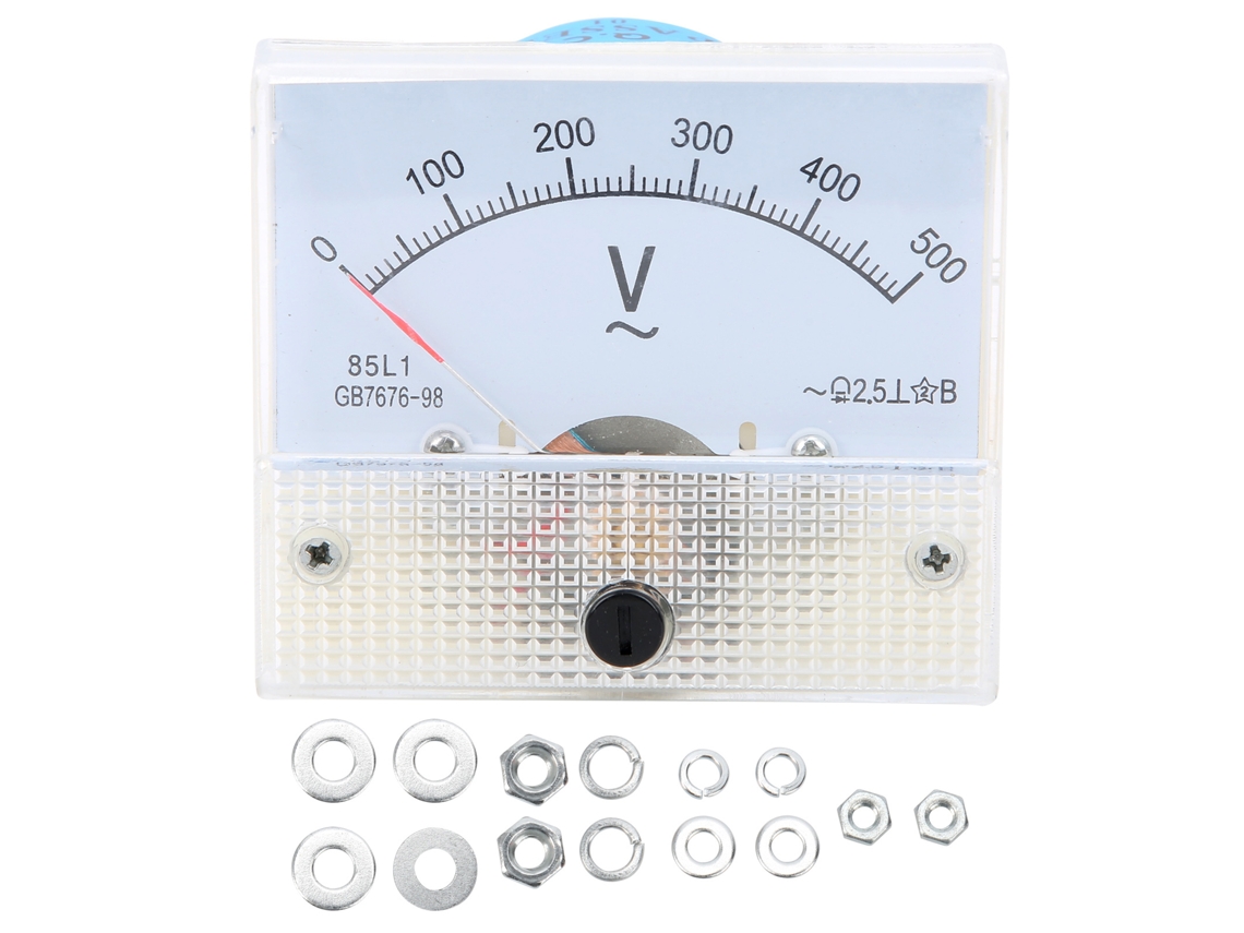 Voltímetro analógico 85L1 CA 0-500V Panel transparente Medidor de voltaje eléctrico preciso para instalación vertical | Sin marca