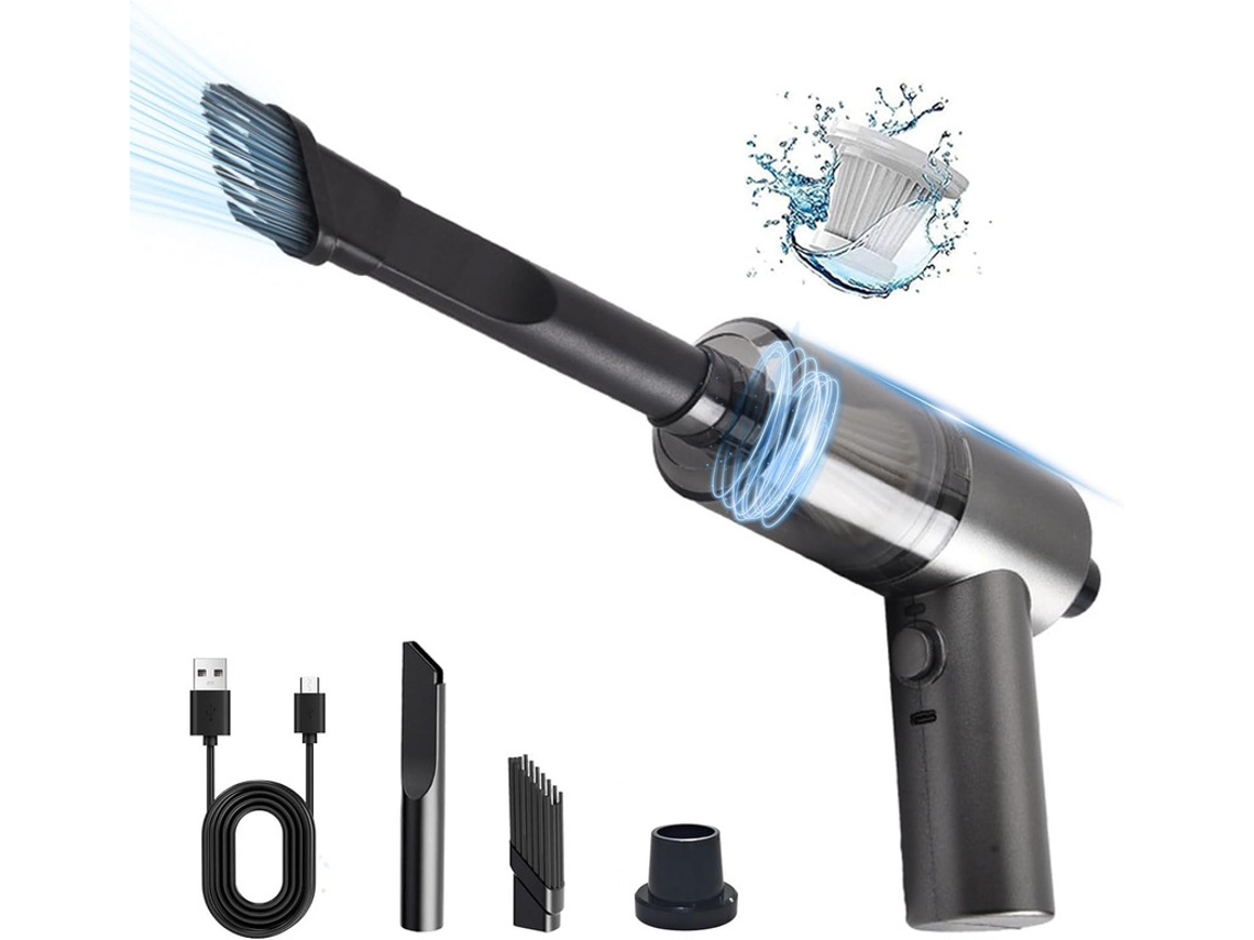 Aspiradora Portátil Para Coche, 120 W De Succión Potente, Recargable, Para Uso En Seco Y Húmedo, Para El Hogar Y El Coche Czhhmart