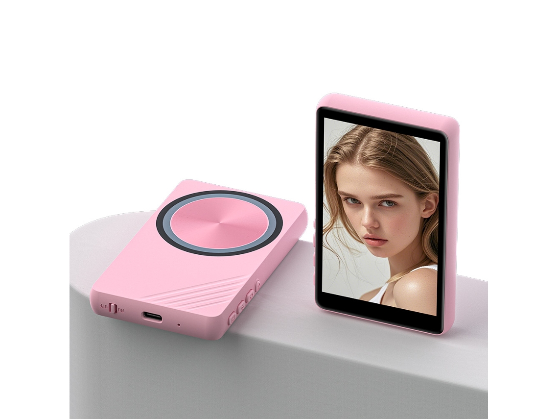Pantalla frontal inalámbrica Bluetooth para selfies, pantalla magnética trasera de 4.0 pulgadas, C91 rosa con botón de cámara. Yunzii