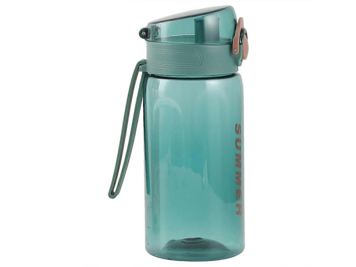 Botella de agua portátil Slowmoose de vidrio de 340 ml con diseño de dibujos animados y cuerda para actividades al aire libre (oro champán)