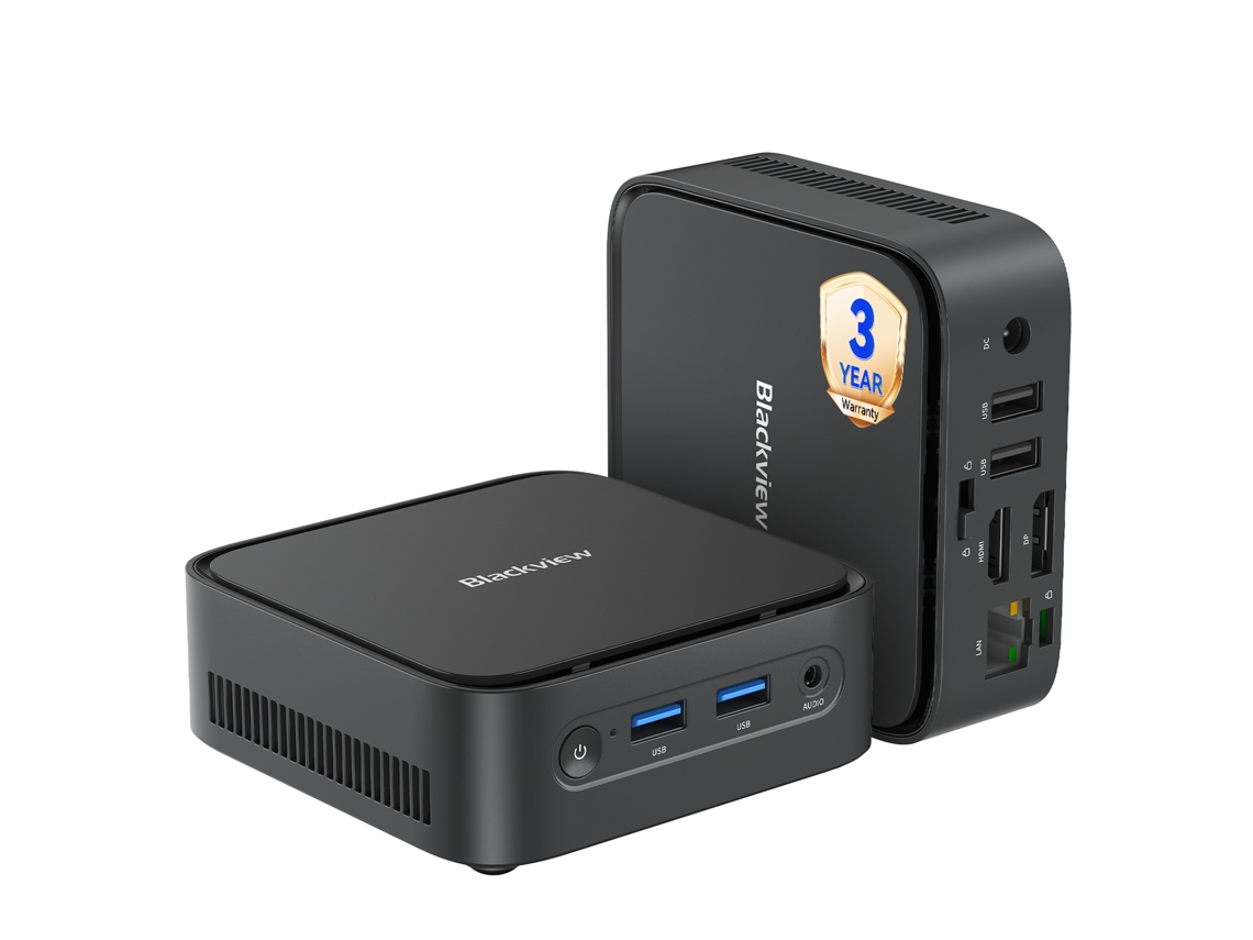 Mini PC Blackview Mp50 AMD Ryzen 5 3500u, 16 GB de RAM, 512 GB de ROM, resolución 4K UHD, Windows 11 Pro, color negro