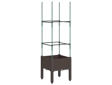 Jardinera con enrejado PP marrón VIDAXL (40 x 40 x 142.5 cm)