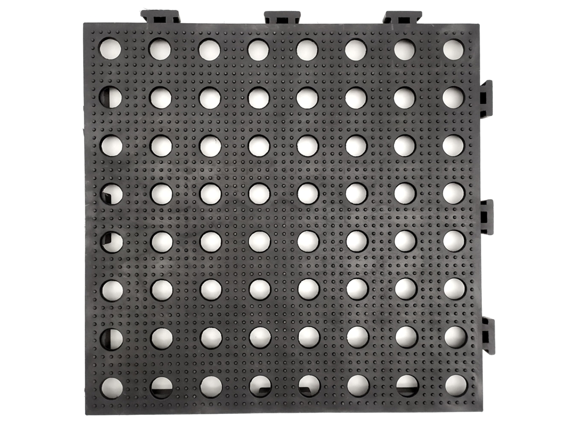 Pack 200 Losetas Suelo Antideslizante Maxi Drenante Negro 33x33x2cm (≈22m²) Ultra-resistentes: Paso De Coches, Hostelería, Industria