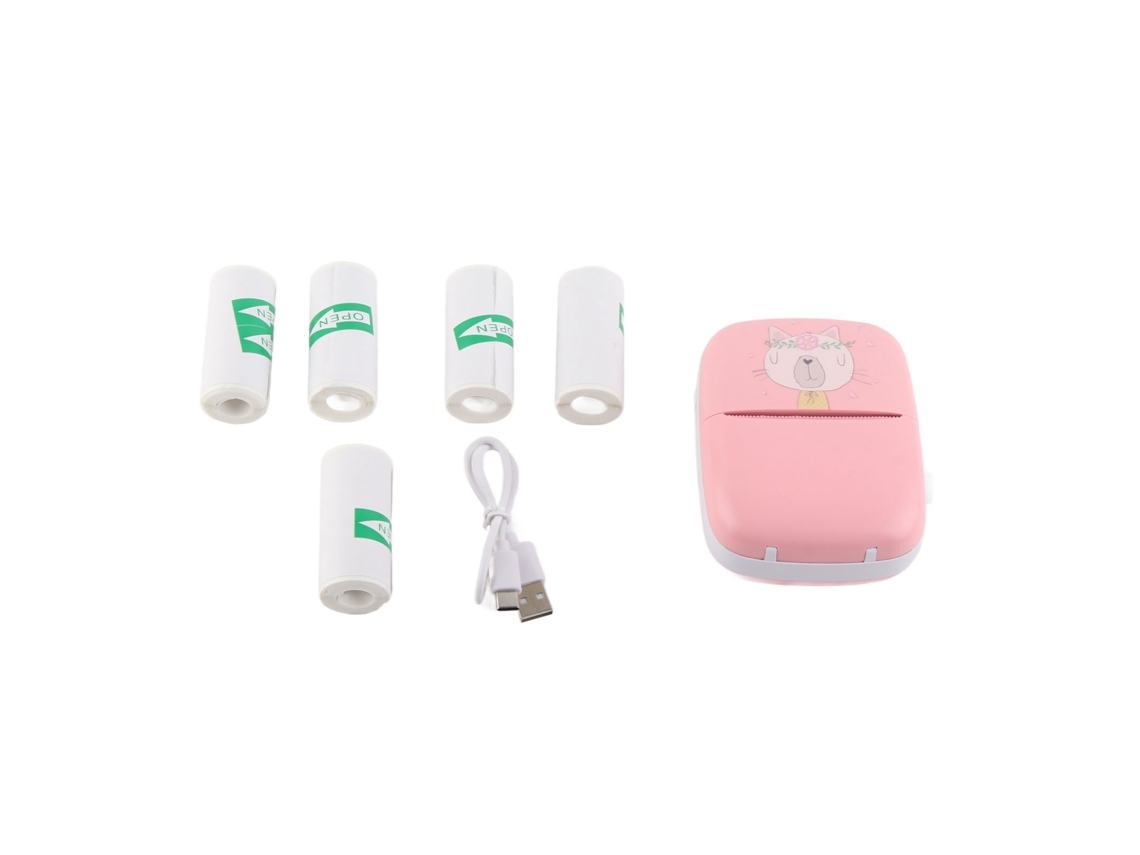 2026 Impresora Térmica Mini Hd Bluetooth Sin Tinta Para Estudiantes Rosa