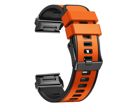 Correa de Silicona liberación rápida dos colores para Garmin Descent G1/Instinct 2 - naranja/negro