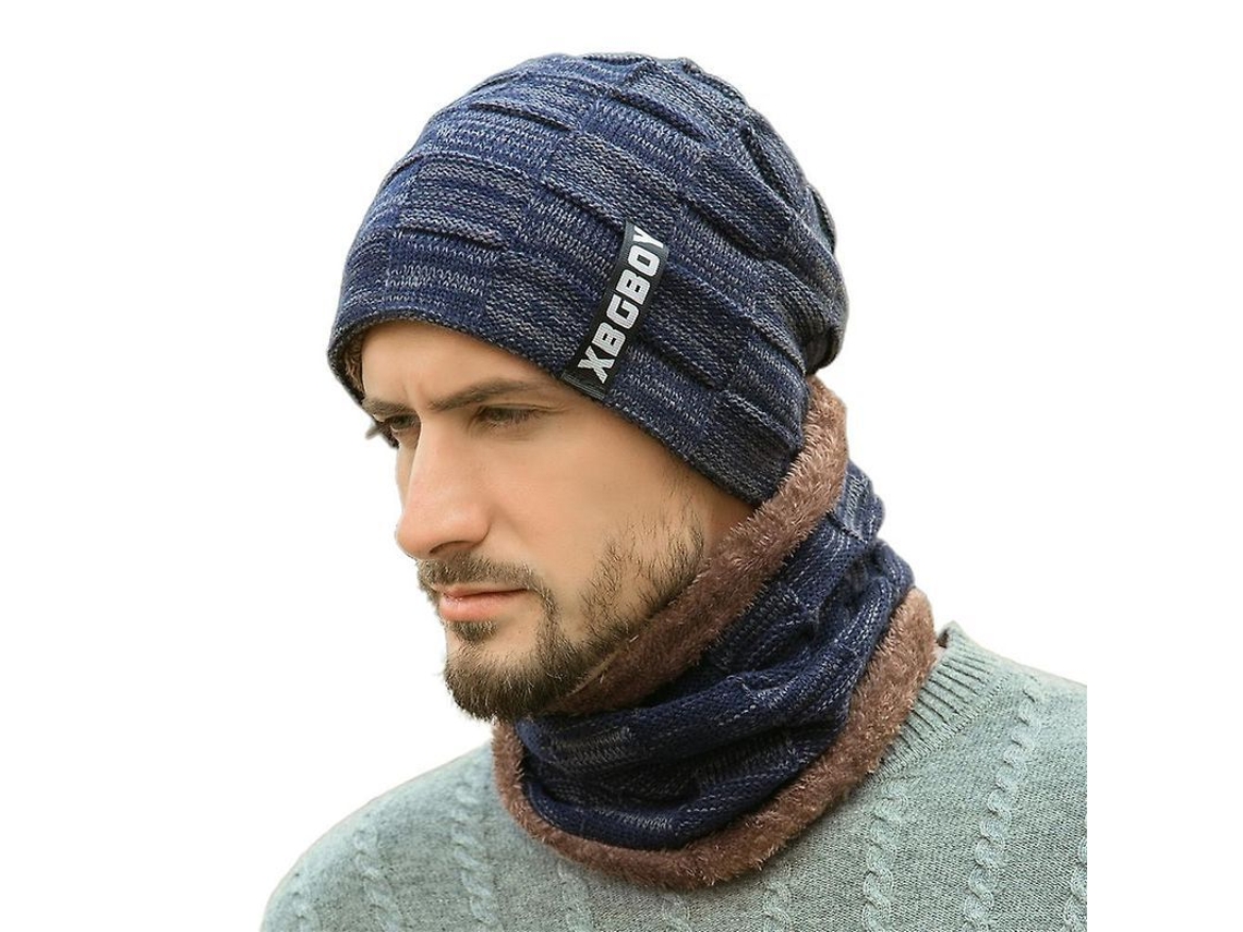 2026-conjunto Gorro Tejido Y Bufanda De Invierno Para Hombres Calientitos Lana Polar Capucha Ski Espesor
