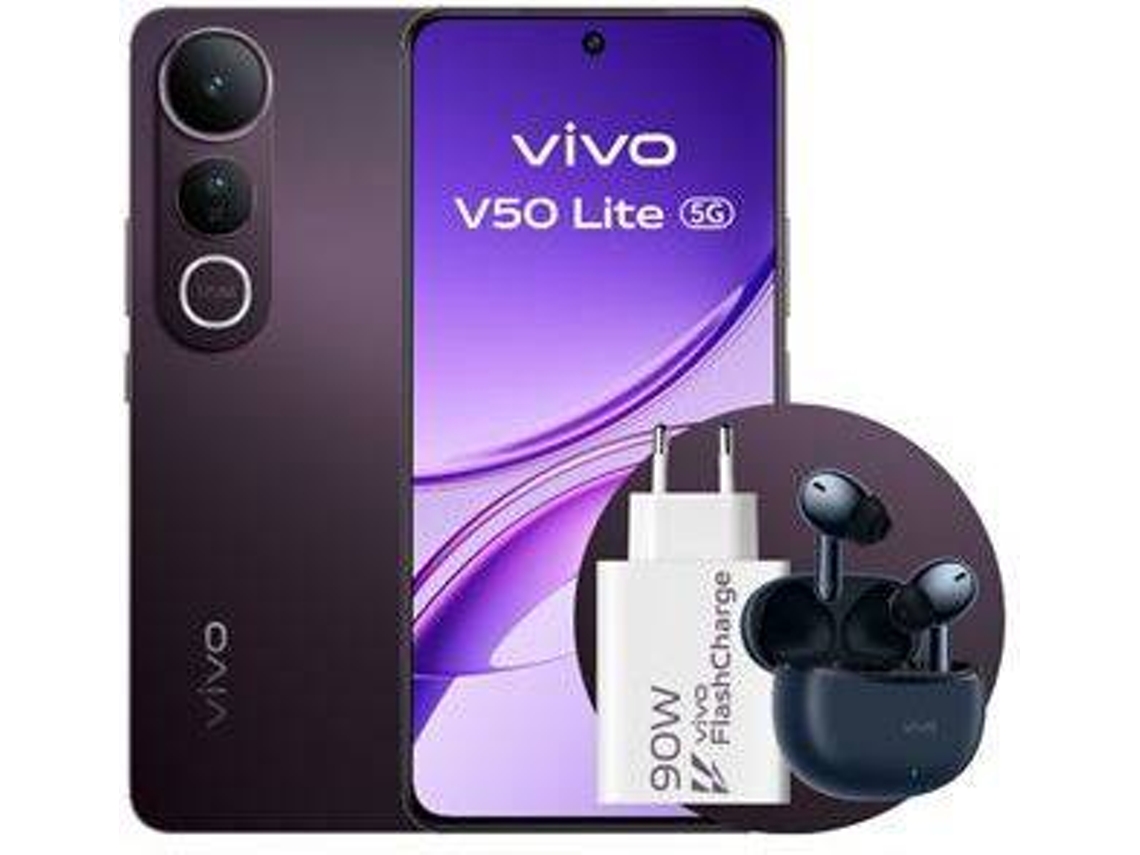 Bundle Smartphone VIVO V5 Lite 5G (6.77'' - 8 GB - 256 GB - Negro) + (Auriculares Noise Cancelling VIVO TWS 3e) + Cargador