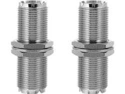 Conector Adaptador Coaxial Uhf Hembra-hembra De Latón Niquelado Y Plateado