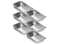 Juego de 6 cuencos Gastronorm Gn 1/1 de acero inoxidable para hornos y baños maría Tekmaquinas