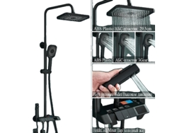 Sistema de ducha con pantalla digital y control de agua fría y caliente, OEM digital negro