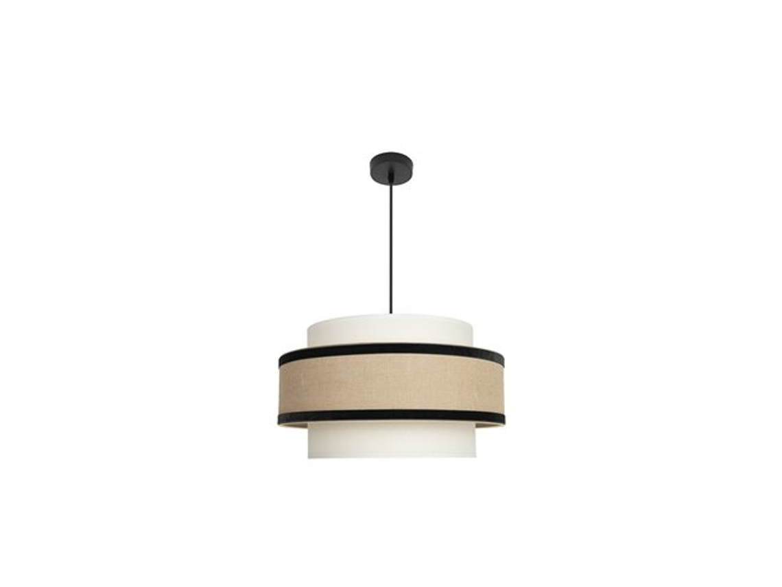 Lámpara colgante Cornalina, Ø50cm, Altura regulable, 1xe27, Beige y Negro Fabrilamp (bombilla no incluida)