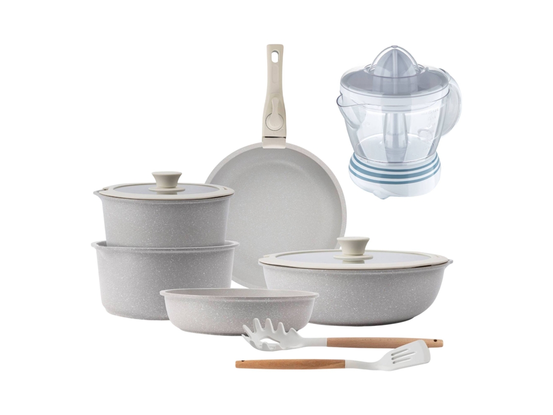 Batería De Cocina,ø18ø20ø26 Cm, De Aluminio Fundido Click&cook  San Ignacio (10 Piezas) Con Exprimidor