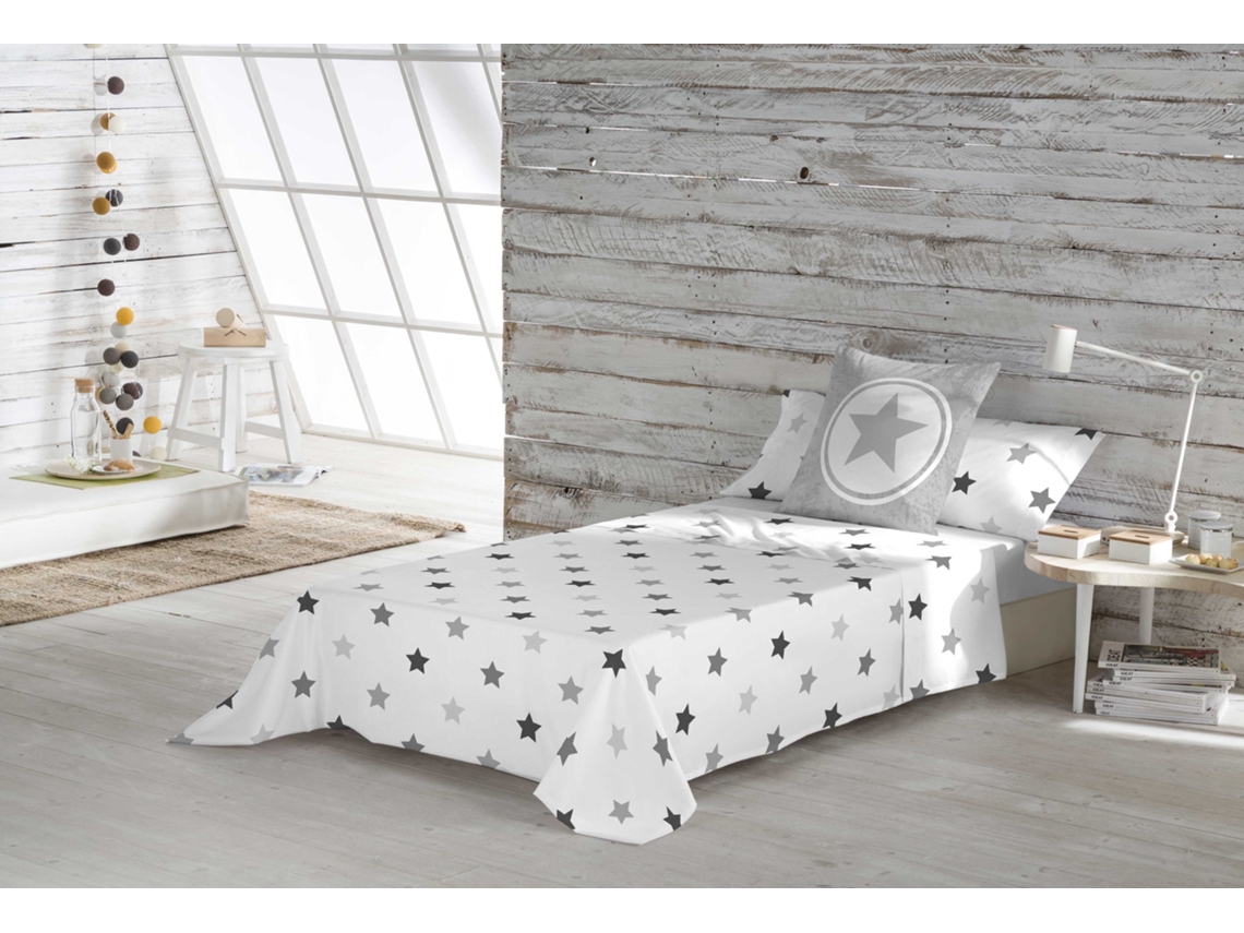 Sábana Encimera Con Funda De Almohada Cama 105 Algodón Extra Suave Fabricado En España Indigo B COOL KIDS
