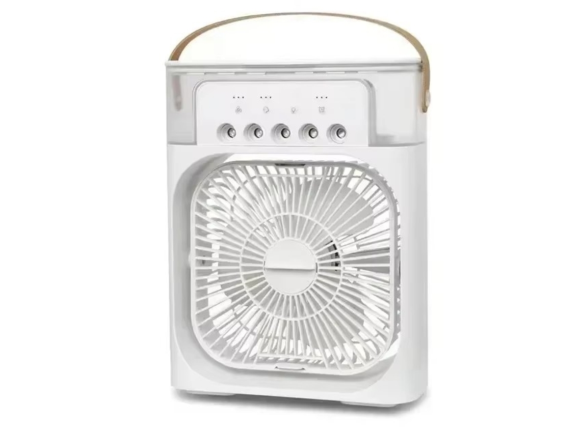 Aire acondicionado pequeño 3 en 1, humidificador, ventilador de escritorio, ajuste de aire con luz nocturna LED Chrui (blanco)