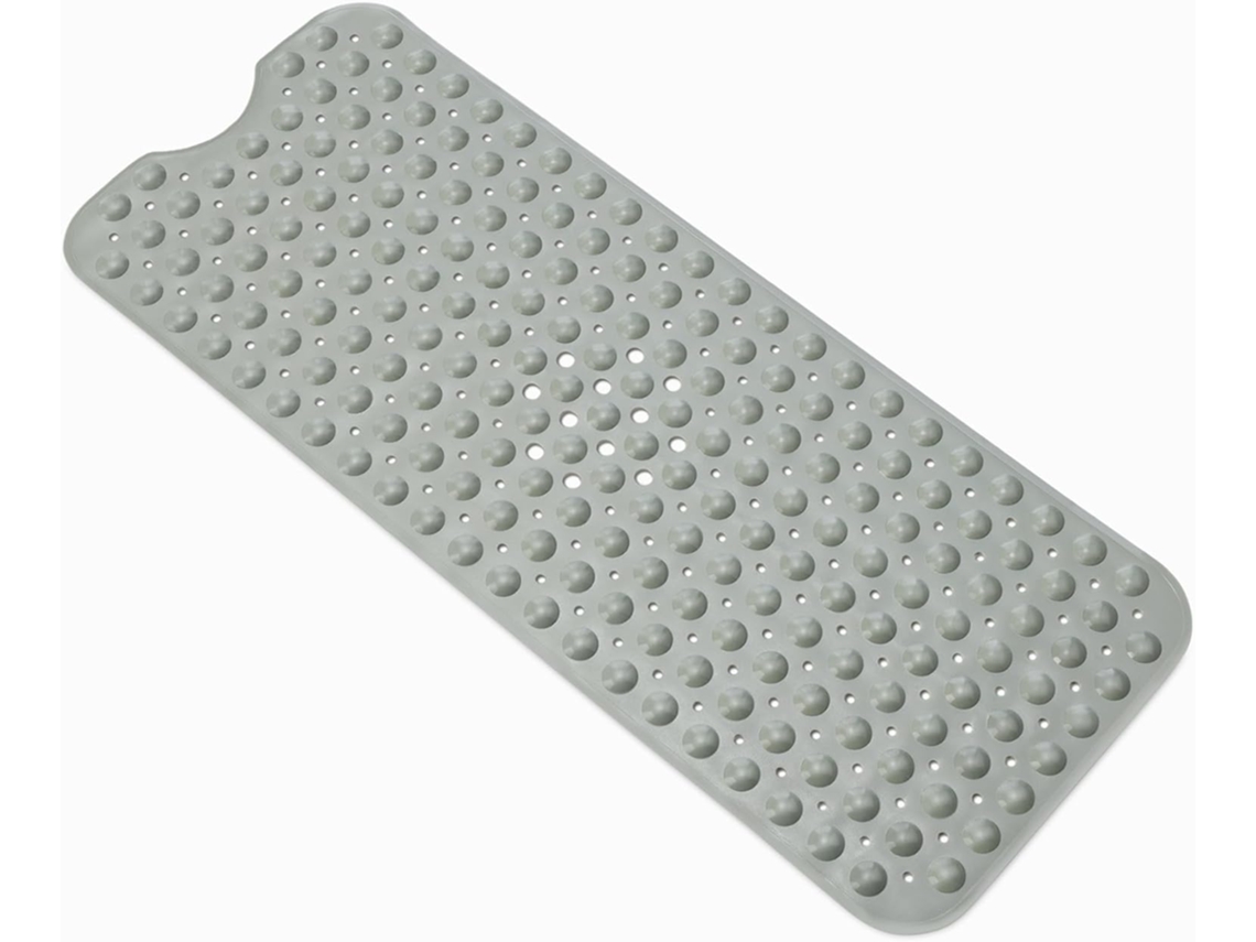Alfombrilla Antideslizante Con Ventosas Para Bañera Y Ducha, 101,6 Cm X 40,6 Cm, Color Gris.