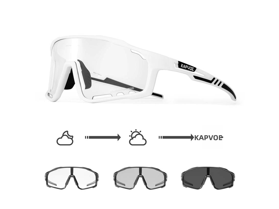 (negro 2) Gafas De Ciclismo Fotocromáticas Unisex, Gafas De Sol Con Protección Uv400