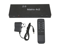 Conmutador De Interfaz Multimedia Hd De 4 Entradas Y 2 Salidas, 4k 60hz, Control Remoto, Divisor De Vídeo.