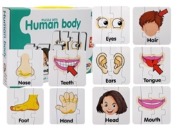 Rompecabezas educativo Partes del cuerpo Rompecabezas 10 Conexiones en inglés B.active