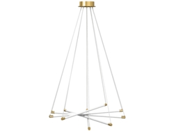 Lámpara De Techo Led De 50 W Con 5 Tubos Ajustables, Color Dorado Y Blanco.