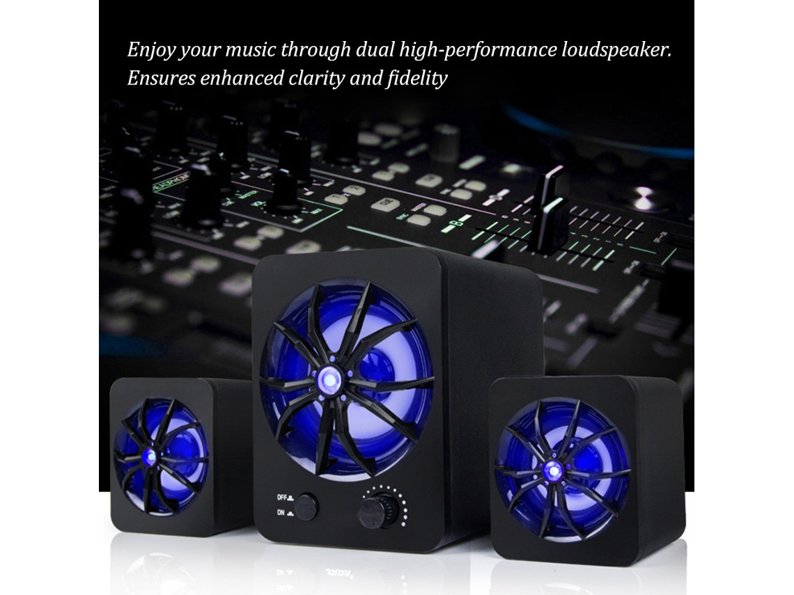 Altavoz Para Ordenador D-207 Con Cable Usb, Subwoofer Estéreo Led Para Pc, Portátil Y Teléfono Móvil.