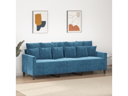 Sofá De 3 Plazas Terciopelo Azul 180 Cm