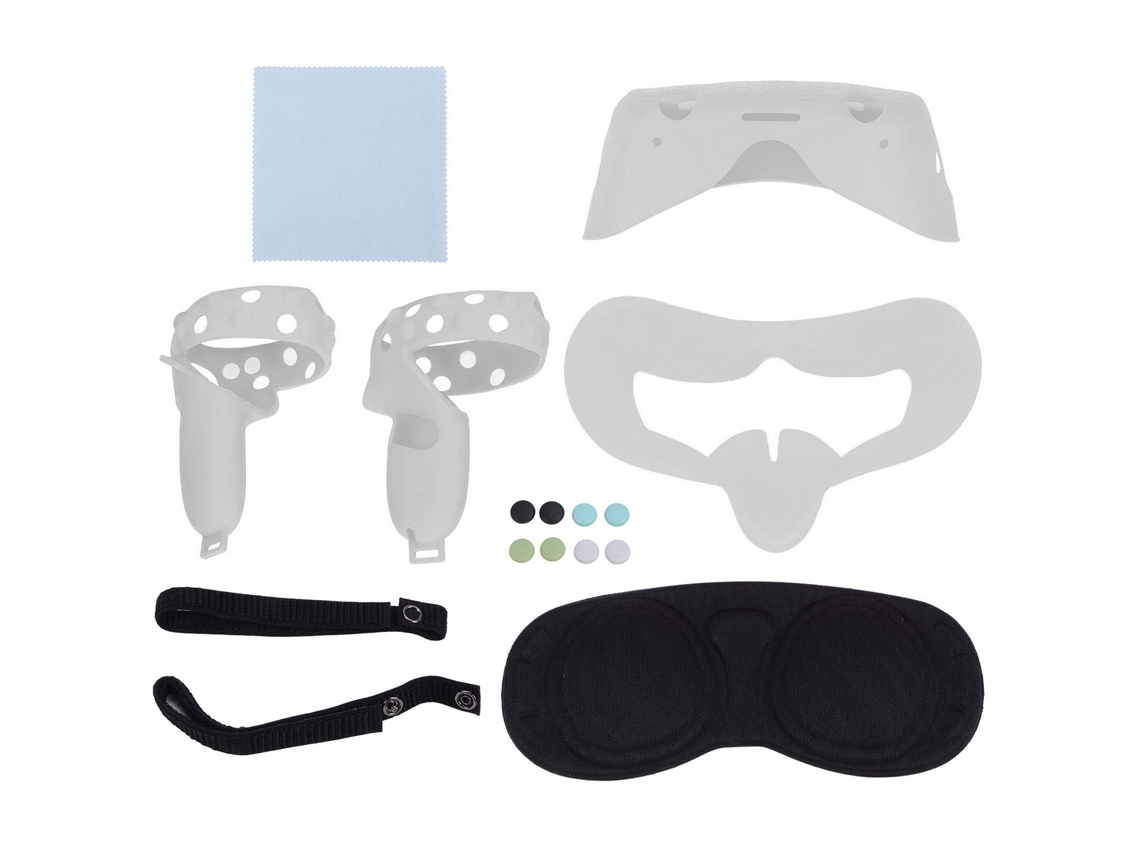 Conjunto De Acessórios De Silicone Para Óculos Vr Anti Sudor Protetor Para Oculus Quest 2 Cinza
