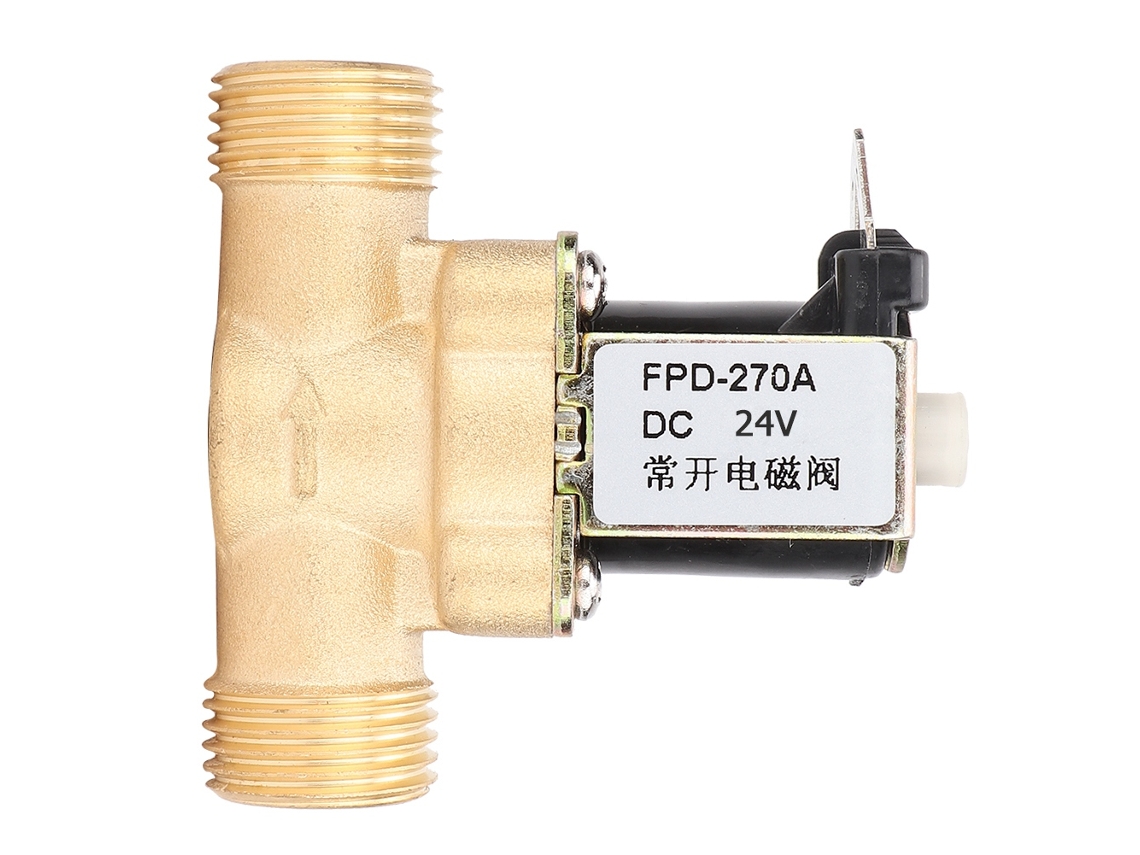 Válvula Solenoide De Latón Normalmente Abierta, Interruptor De Entrada De Agua G1/2" (24 V Cc)