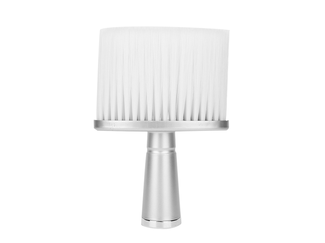 Cepillo Eliminador De Pelo Portátil Para Cuello Rostro Limpieza Polvo Cepillo De Barbero Plata