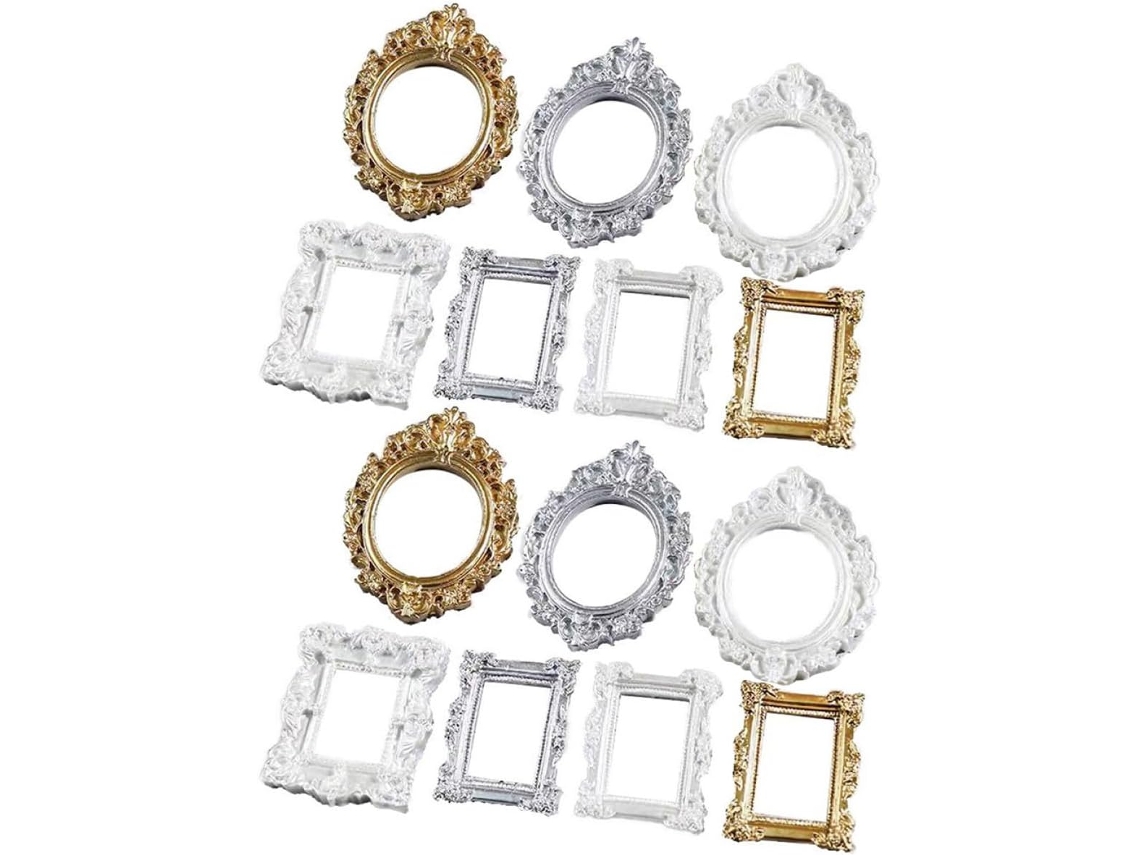 14 Marcos Decorativos Resina Estilo Barroco Decoración Diy Tamaño Cartera Juego Piezas Soportes Seguros