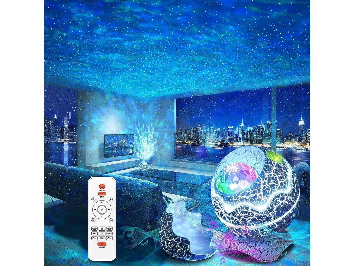Proyector de galaxias, proyector de estrellas para dormitorio, luces nocturnas para habitación infantil con ruido blanco (blanco)