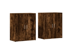 Aparador Conjunto de 2 Piezas Derivados Madera Roble Ahumado MAISON EXCLUSIVE (60x31x70 cm)