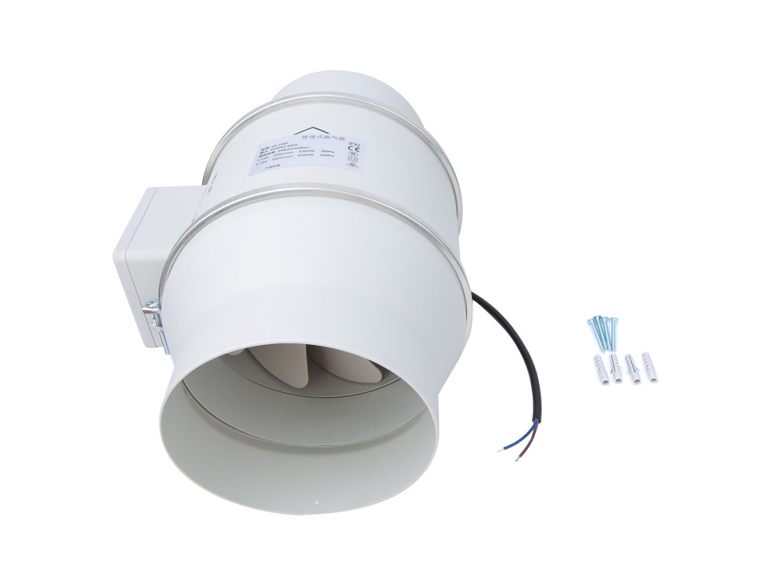 Ventilador de conducto de 6 pulgadas, 300 Pa, 2550 rpm, 530 m³/h, 220 V