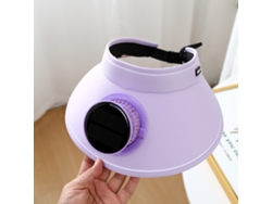 (morado) Sombrero De Sol Eléctrico De Ala Ancha Con Ventilador Para Hombre, Protección Uv.