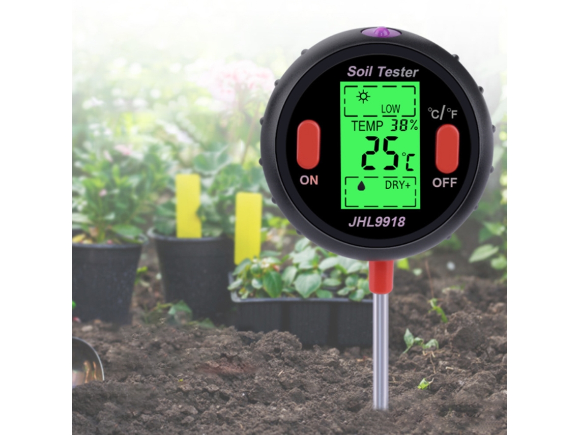 Analizador De Suelo Digital Multifuncional Con Pantalla Grande, Medidor De Humedad, Ph, Temperatura E Iluminación.