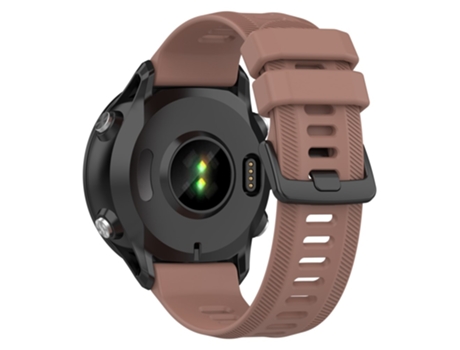 Correa de Silicona 22mm diseño de sarga hebilla negra para Garmin Forerunner 955/Forerunner 935/Descent G1 - café