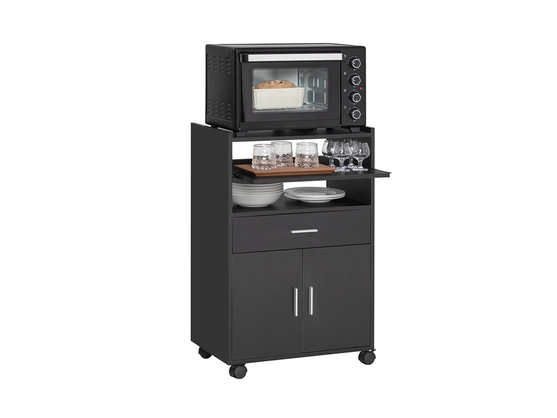 Aparador Auxiliar de Cocina con Ruedas Negro Fsb09-Sch SOBUY