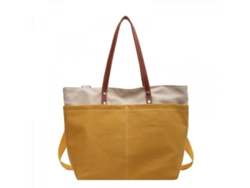 Bolso de mano sencillo de lona para mujer, gran capacidad, tela Oxford, bolso de mano, estilo casual, bandolera (amarillo)