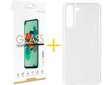 Kit Funda + Protector de Pantalla Samsung Galaxy S21 + Plus SKYHE Liso (Transparente)