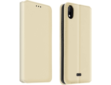Funda Wiko Y61 AVIZAR Libro Billetera Dorado