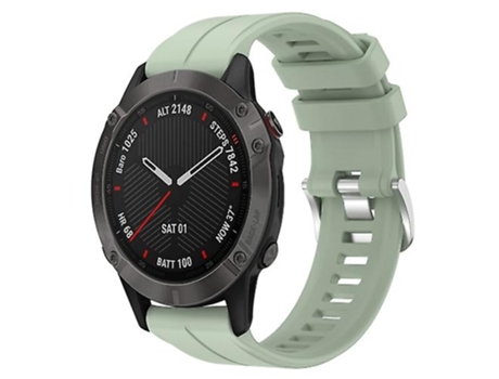Correa para Garmin Fenix 6 Sapphire Gps 22 mm Correa de reloj de silicona de color sólido verde claro VENISYMLIS