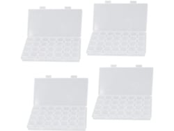 De 4 Caixas Organizadoras Para Bordados Em Diamante Nuobesty, Cada Uma Com Compartimentos Transparentes.